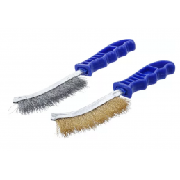 Jeu de 2 brosses à fils en acier et laiton 260 mm