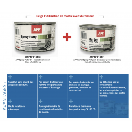 Mastic époxy à deux composants + durcisseur